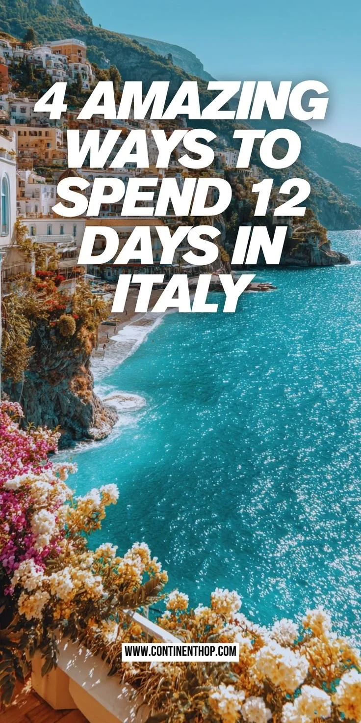 Travel itinerary for exploring Italy in 12 days, featuring top sights and activities.